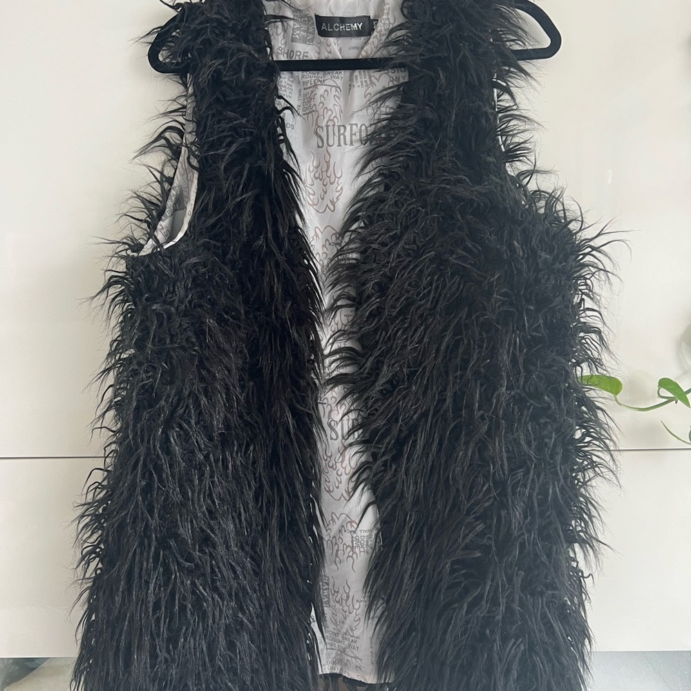 Alchemy Black Faux Fur Vest